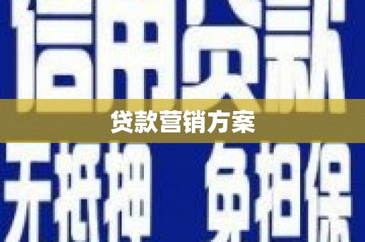 泰山贷款营销方案