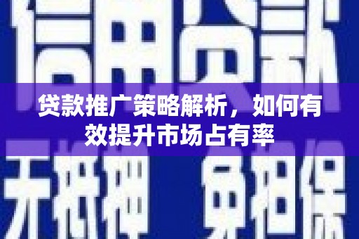 泰山贷款推广策略解析，如何有效提升市场占有率