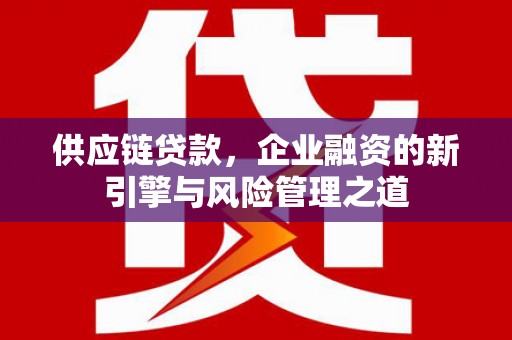 泰山供应链贷款，企业融资的新引擎与风险管理之道