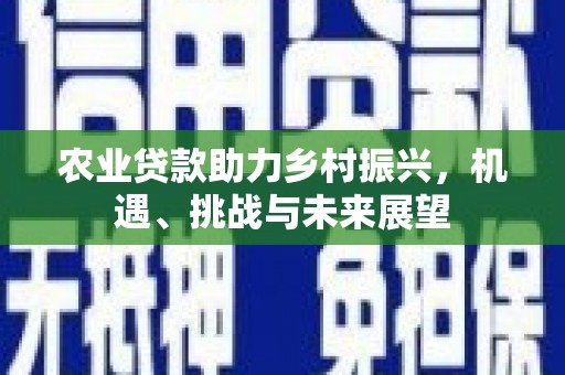泰山农业贷款助力乡村振兴，机遇、挑战与未来展望