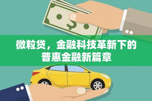 泰山微粒贷，金融科技革新下的普惠金融新篇章