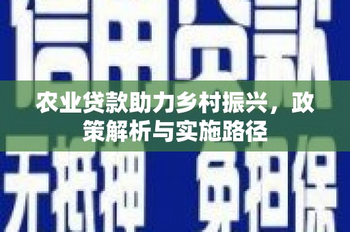 泰山农业贷款助力乡村振兴，政策解析与实施路径