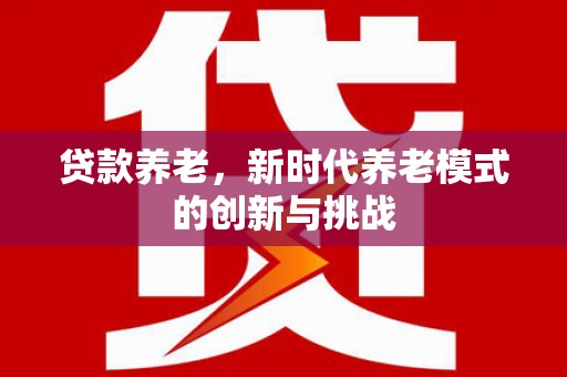 泰山贷款养老，新时代养老模式的创新与挑战