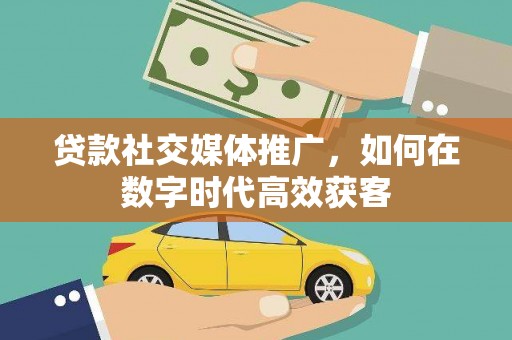 泰山贷款社交媒体推广，如何在数字时代高效获客