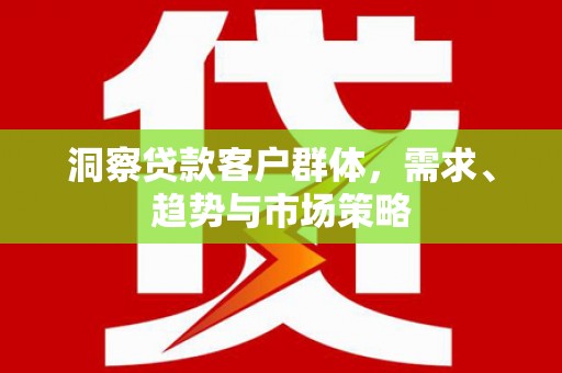 泰山洞察贷款客户群体，需求、趋势与市场策略