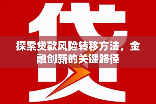 泰山探索贷款风险转移方法，金融创新的关键路径