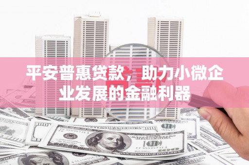 泰山平安普惠贷款，助力小微企业发展的金融利器
