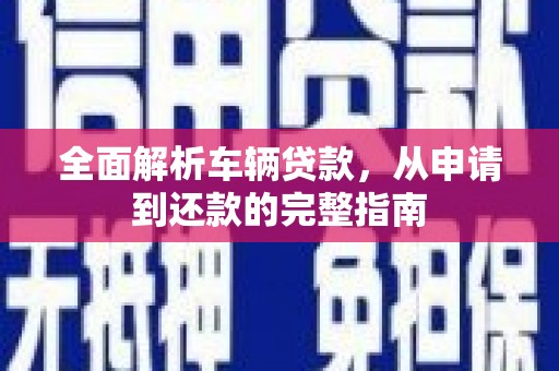 泰山全面解析车辆贷款，从申请到还款的完整指南