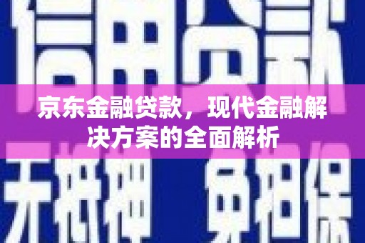 泰山京东金融贷款，现代金融解决方案的全面解析