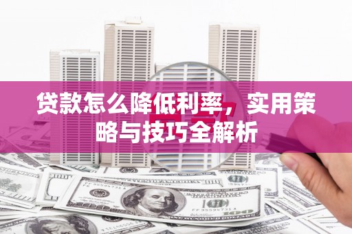 泰山贷款怎么降低利率，实用策略与技巧全解析