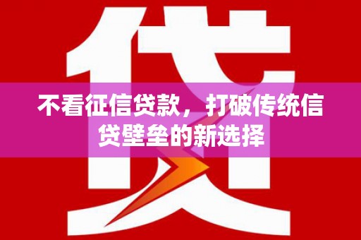 泰山不看征信贷款，打破传统信贷壁垒的新选择