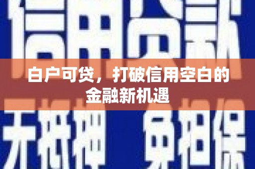泰山白户可贷，打破信用空白的金融新机遇