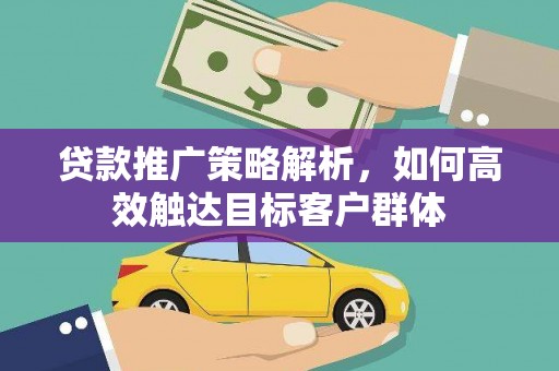 泰山贷款推广策略解析，如何高效触达目标客户群体