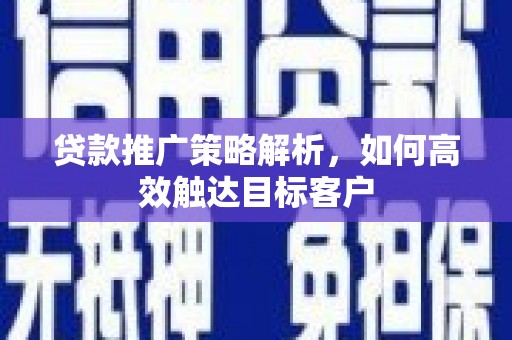泰山贷款推广策略解析，如何高效触达目标客户
