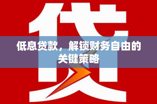 泰山低息贷款，解锁财务自由的关键策略