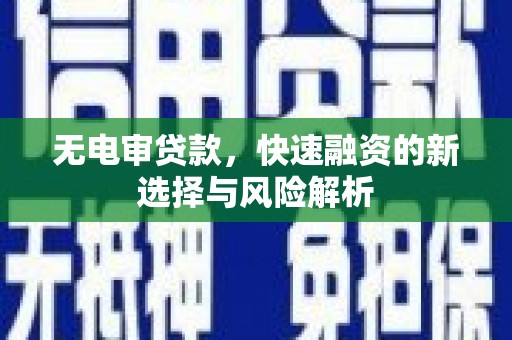 泰山无电审贷款，快速融资的新选择与风险解析