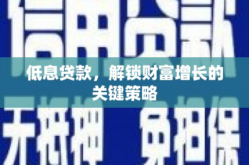泰山低息贷款，解锁财富增长的关键策略