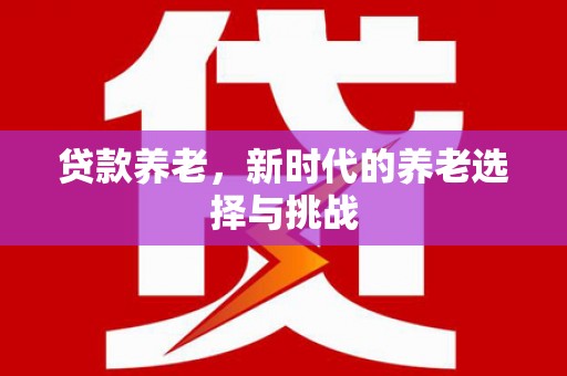 泰山贷款养老，新时代的养老选择与挑战
