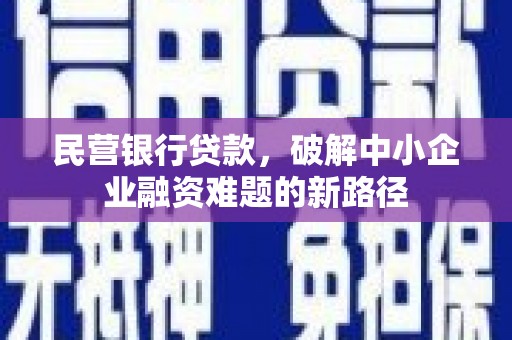 泰山民营银行贷款，破解中小企业融资难题的新路径
